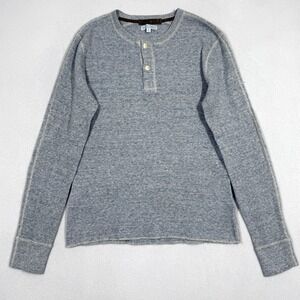 Wallace and Barnes Shirt Mens Medium Waffle Henley Grey Thermal Long Sleeve